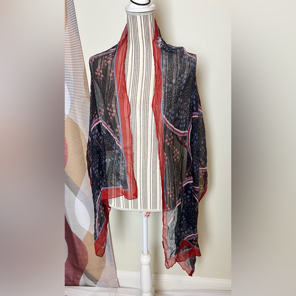Silk Evening Scarf Long Chiffon Italy